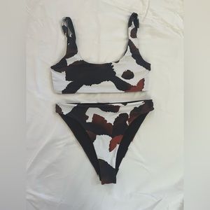 Cow print swim suit